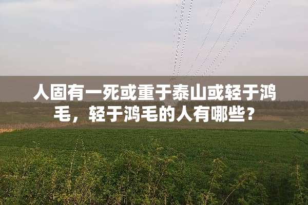 人固有一死或重于泰山或轻于鸿毛，轻于鸿毛的人有哪些？