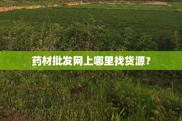 药材批发网上***货源？
