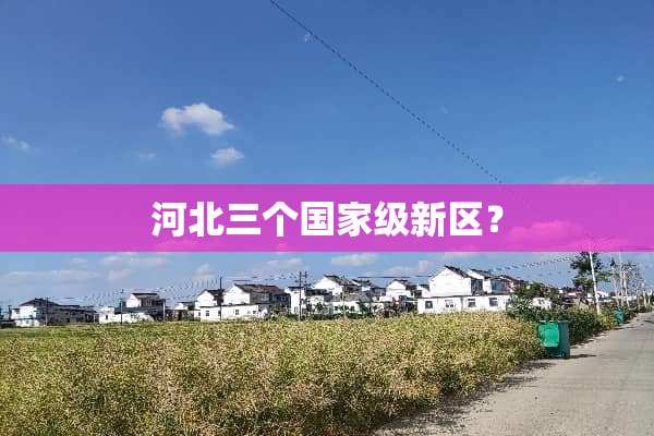 河北三个国家级新区？