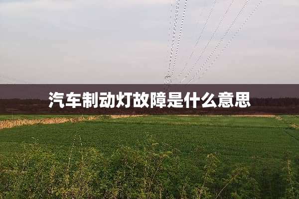 汽车制动灯故障是什么意思