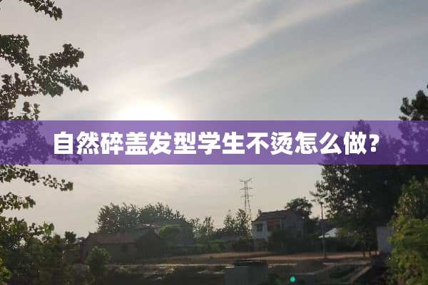 自然碎盖发型学生不烫怎么做？