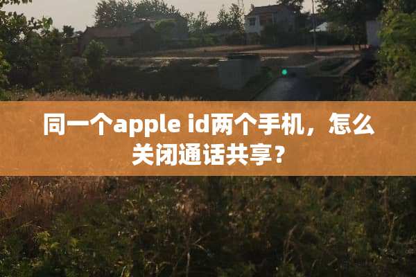同一个apple id两个手机，怎么关闭通话共享？