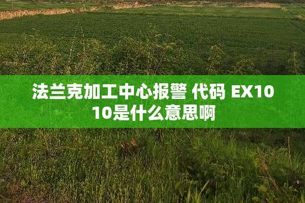 法兰克加工中心报警 代码 EX1010是什么意思啊
