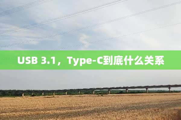 USB 3.1，Type-C到底什么关系