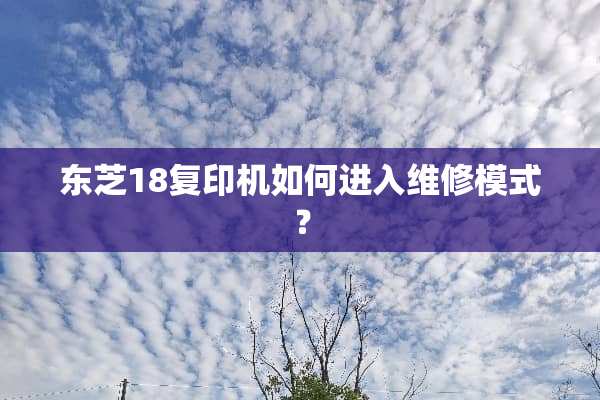 东芝18复印机如何进入维修模式？