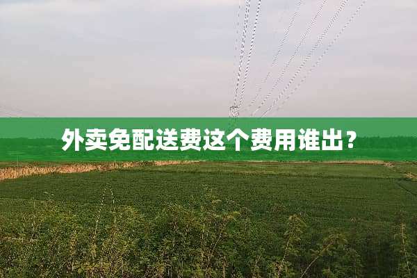 外卖免配送费这个费用谁出？