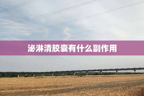 泌淋清胶囊有什么副作用
