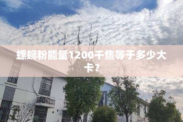 螺蛳粉能量1200千焦等于多少大卡？