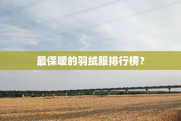 最保暖的羽绒服排行榜？