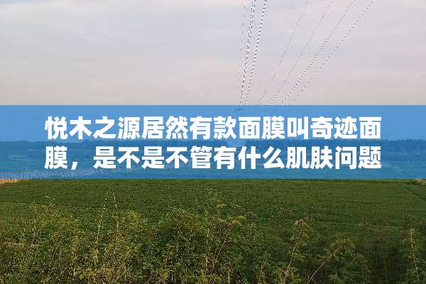 悦木之源居然有款面膜叫奇迹面膜，是不是不管有什么肌肤问题都可以用？