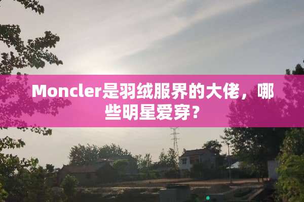Moncler是羽绒服界的大佬，哪些明星爱穿？