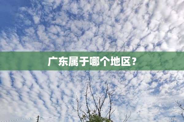 广东属于哪个地区？