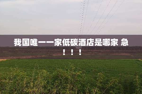 我国唯一一家低碳酒店是哪家 急！！！