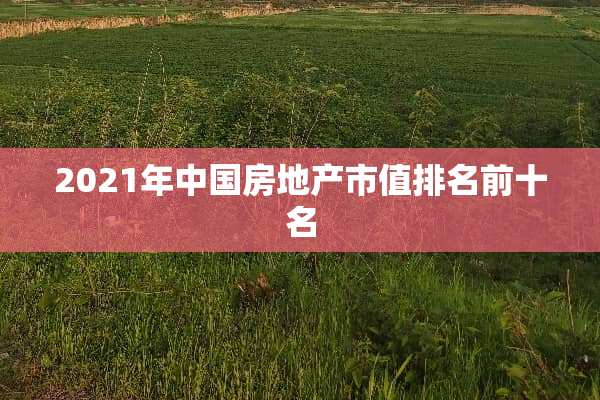 2021年中国房地产市值排名前十名