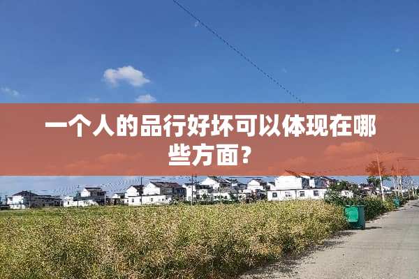 一个人的品行好坏可以体现在哪些方面？