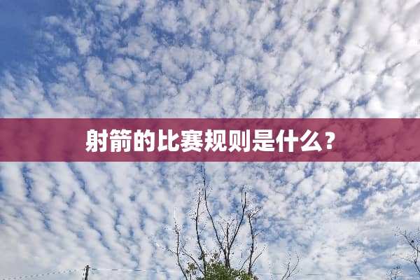 射箭的比赛规则是什么？