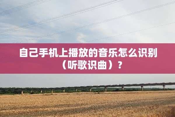 自己手机上播放的音乐怎么识别（听歌识曲）？