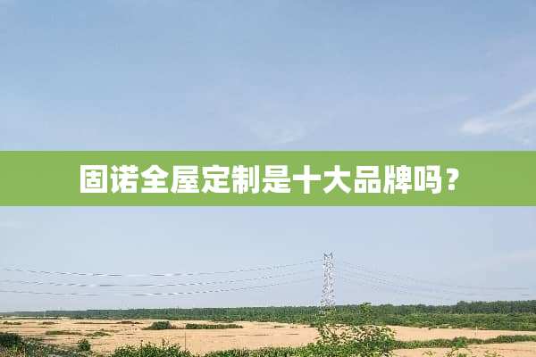 固诺全屋定制是十大品牌吗？