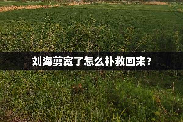 刘海剪宽了怎么补救回来？
