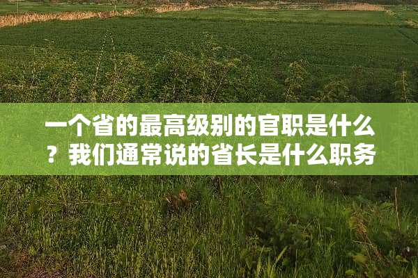 一个省的最高级别的官职是什么？我们通常说的省长是什么职务？是最大的吗？