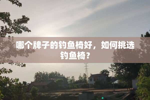 哪个牌子的钓鱼椅好，如何挑选钓鱼椅？