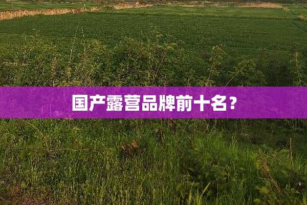 国产露营品牌前十名？
