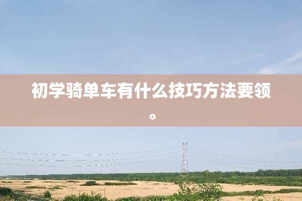 初学骑单车有什么技巧方法要领。
