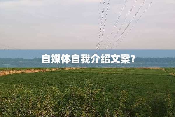 自媒体自我介绍文案？