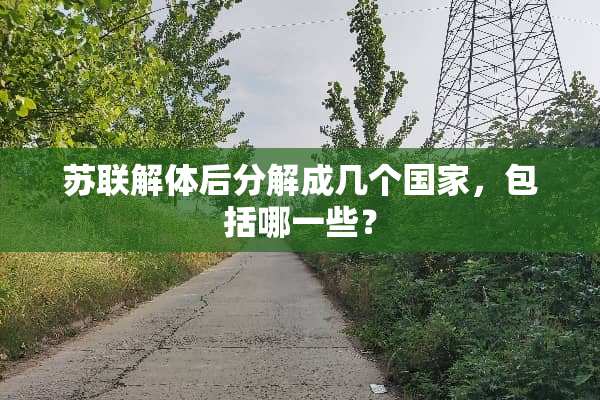 苏联解体后分解成几个国家，包括哪一些？