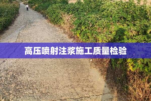 高压喷射注浆施工质量检验