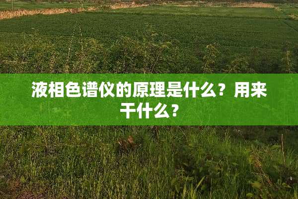 液相色谱仪的原理是什么？用来干什么？