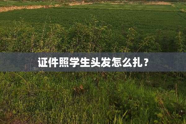 证件照学生头发怎么扎？