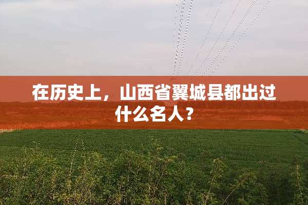 在历史上，山西省翼城县都出过什么名人？
