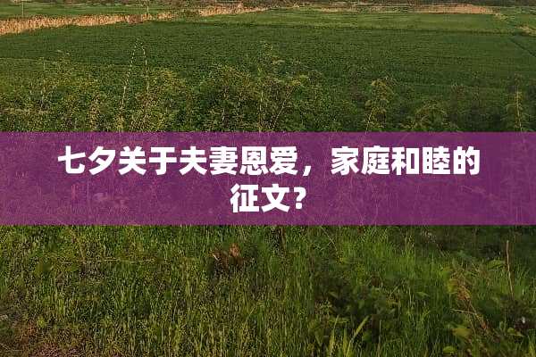 七夕关于夫妻恩爱，家庭和睦的征文？