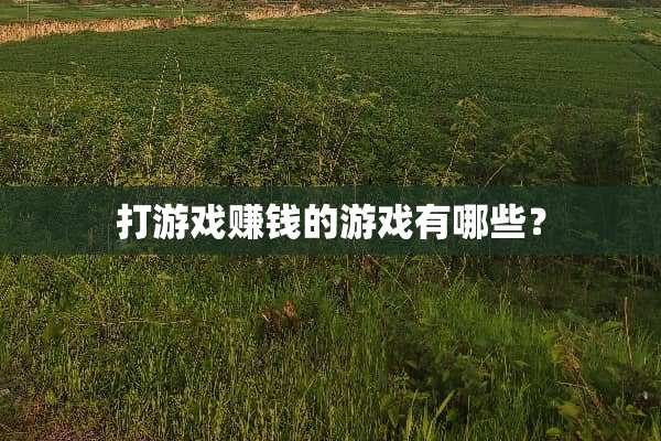 打游戏赚钱的游戏有哪些？