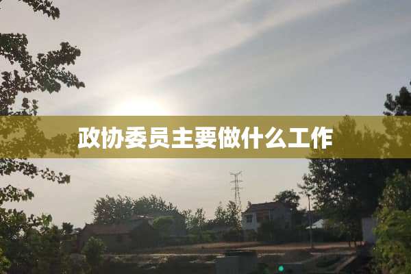 政协委员主要做什么工作