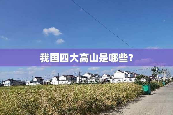 我国四大高山是哪些？