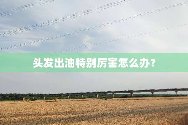 头发出油特别厉害怎么办？