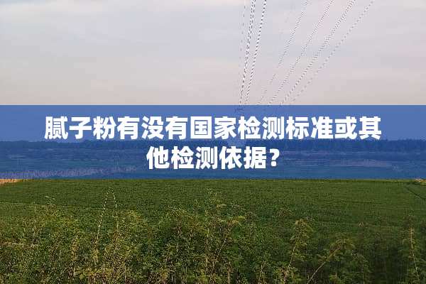 腻子粉有没有国家检测标准或其他检测依据？