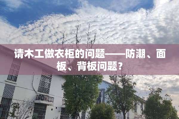请木工做衣柜的问题——防潮、面板、背板问题？