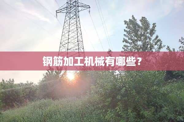 钢筋加工机械有哪些？