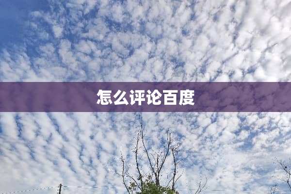 怎么评论百度