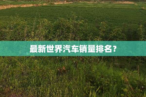 最新世界汽车销量排名？
