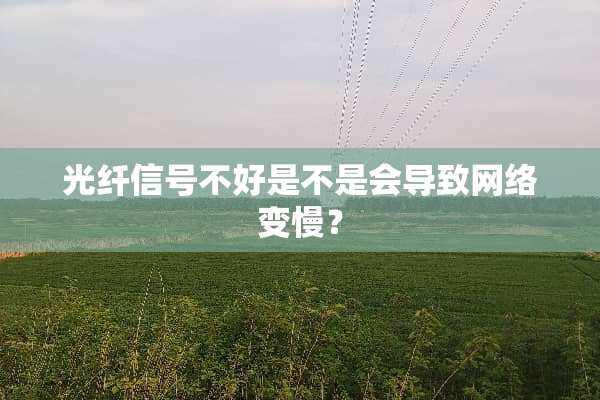 光纤信号不好是不是会导致网络变慢？