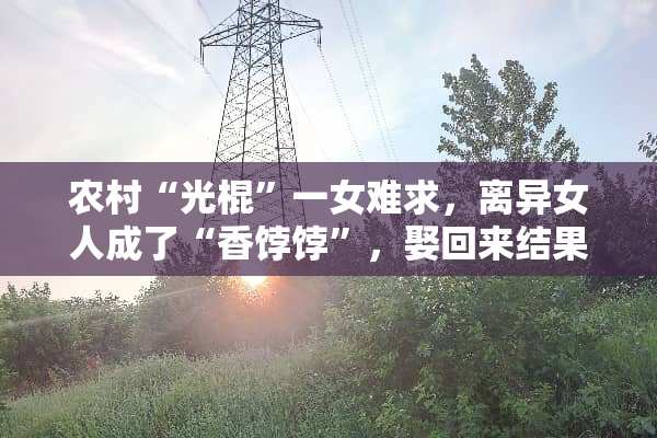 农村“光棍”一女难求，离异女人成了“香饽饽”，娶回来结果如何？