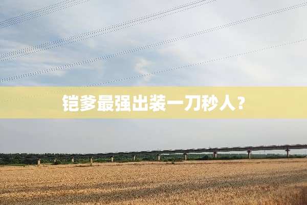 铠爹最强出装一刀秒人？
