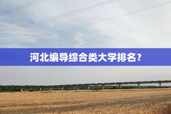 河北编导综合类大学排名？