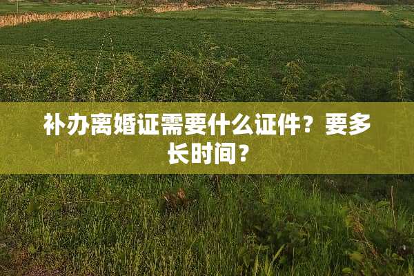 补办**证需要什么**？要多长时间？