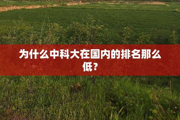 为什么中科大在国内的排名那么低？