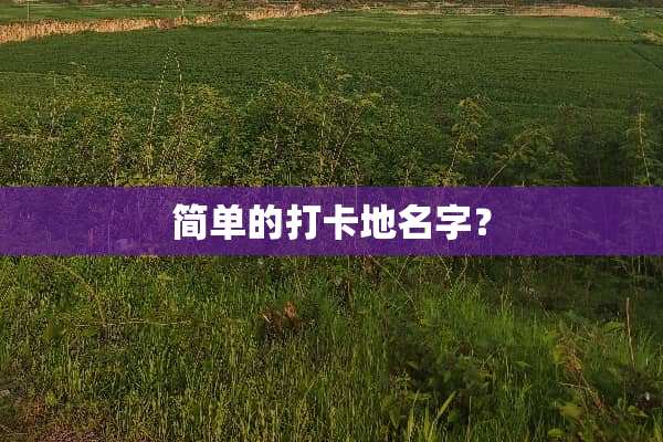 简单的打卡地名字？